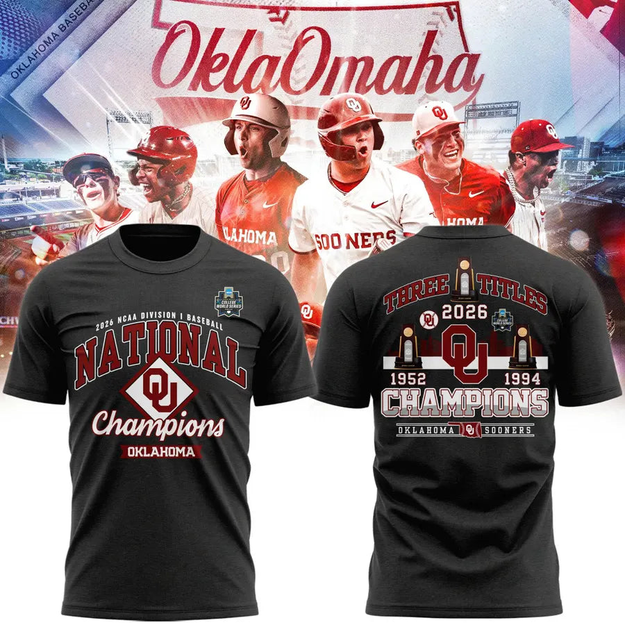 Sooners Crimson 2026 NCAA Division I Baseball National Champions Locker Room Shirt