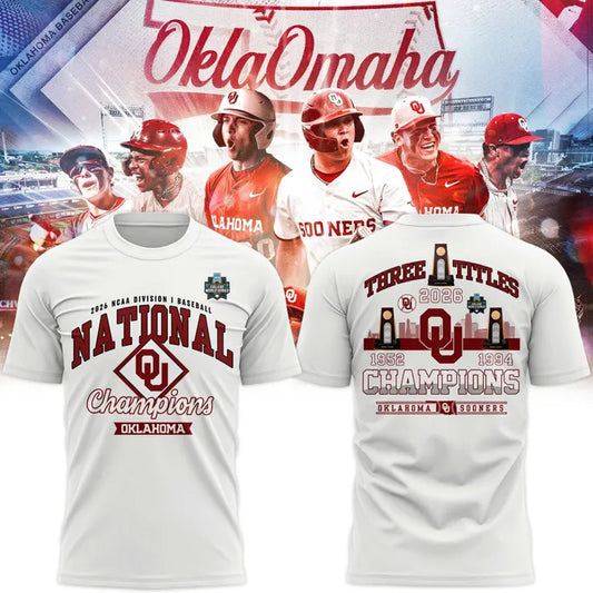 Oklahoma Sooners 2026 NCAA Baseball National Champions Locker Room T-Shirt - White