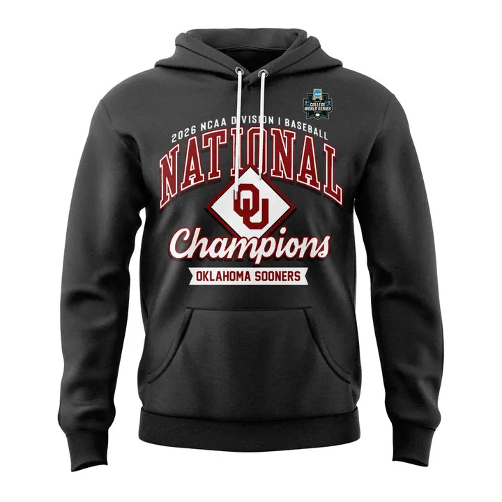 Oklahoma Sooners Charcoal 2026 NCAA Division I Baseball National Champions Locker Room Hoodie