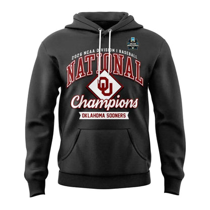 Oklahoma Sooners Charcoal 2026 NCAA Division I Baseball National Champions Locker Room Hoodie