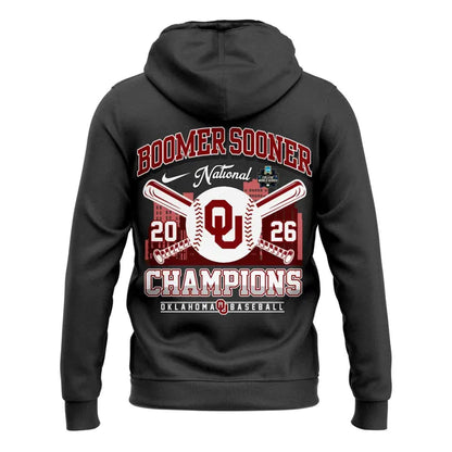 Oklahoma Sooners Charcoal 2026 NCAA Division I Baseball National Champions Locker Room Hoodie