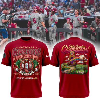 Sooners Crimson 2026 NCAA Division I Baseball National Champions Locker Room Shirt