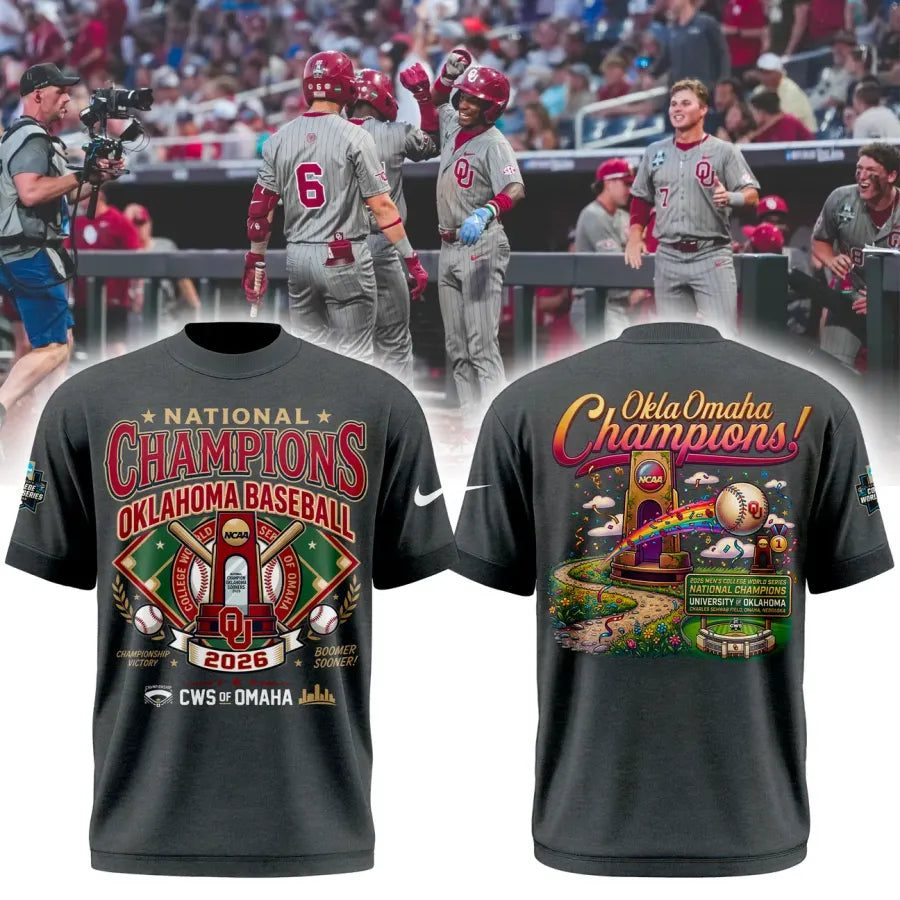 Sooners Crimson 2026 NCAA Division I Baseball National Champions Locker Room Shirt