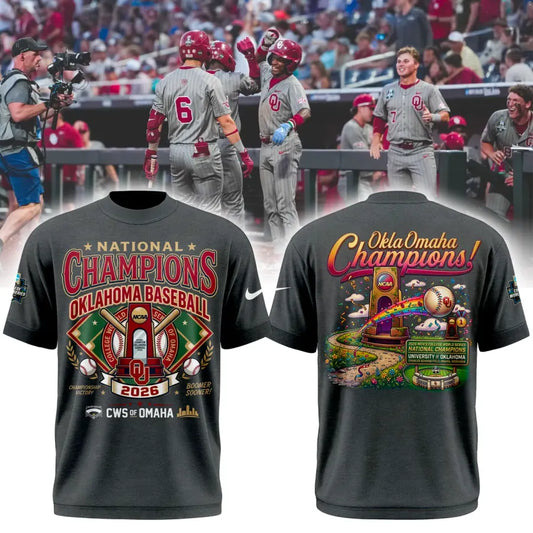 Sooners Crimson 2026 NCAA Division I Baseball National Champions Locker Room Shirt