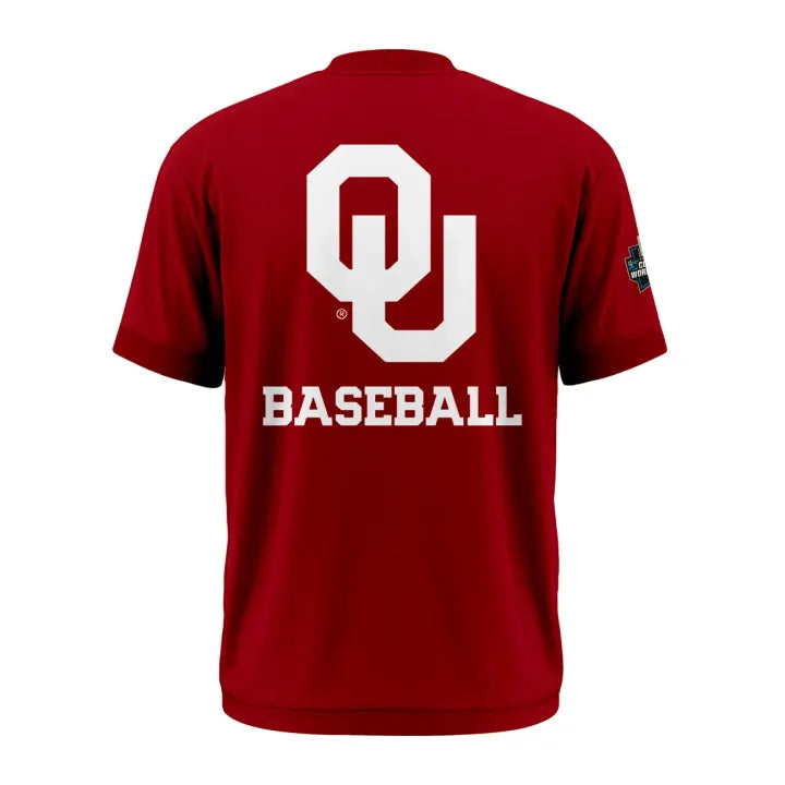 Oklahoma Baseball Omaha 2026 Men's College World Series Tee - Red