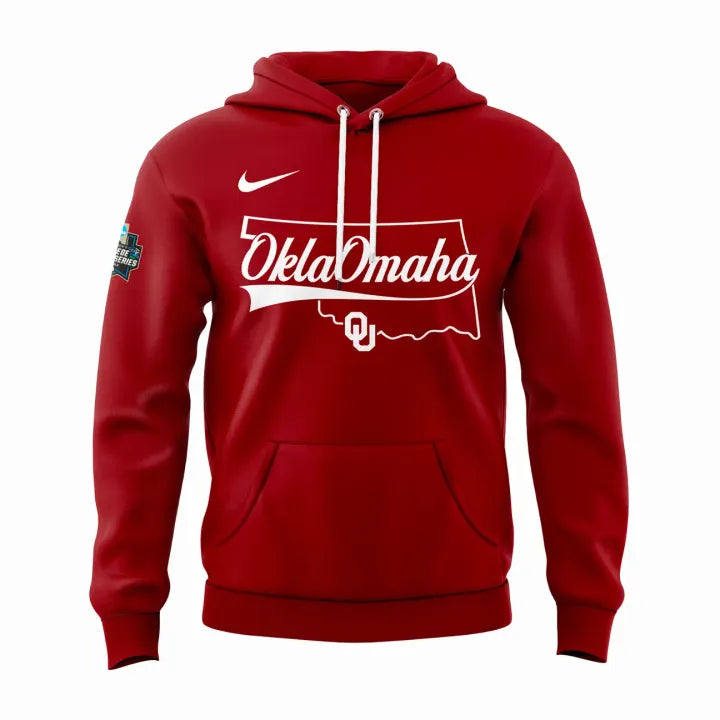 Oklahoma Baseball Omaha 2026 Men's College World Series Hoodie - Red