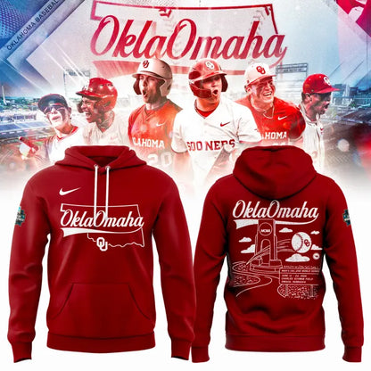 Oklahoma Baseball "OklaOmaha" Hoodie - Red