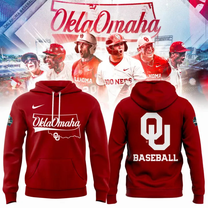Oklahoma Baseball Omaha 2026 Men's College World Series Hoodie - Red