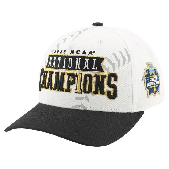 Unisex Zephyr White/Black Oklahoma Sooners 2026 NCAA Baseball Men's College World Series Champions Locker Room Adjustable Hat