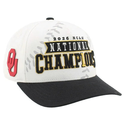 Unisex Zephyr White/Black Oklahoma Sooners 2026 NCAA Baseball Men's College World Series Champions Locker Room Adjustable Hat