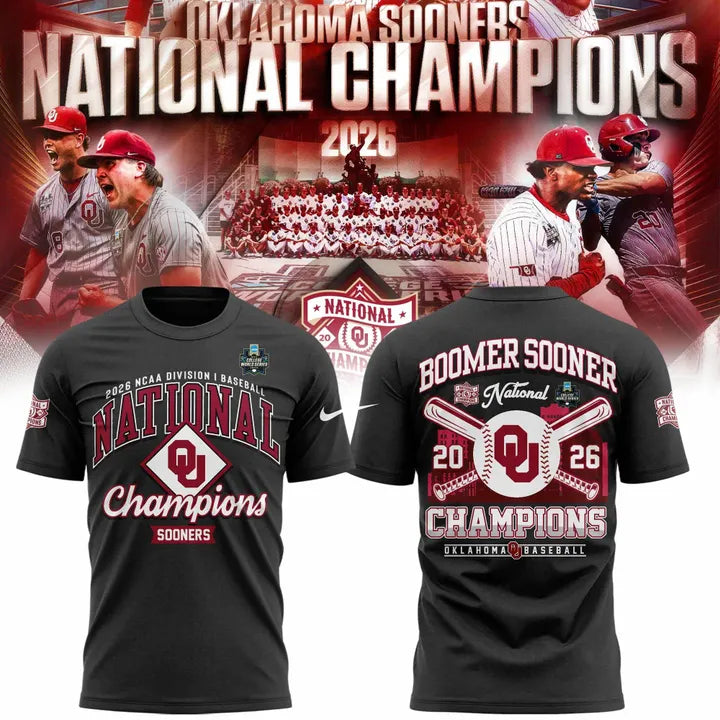 Men's Champion Gray Oklahoma Sooners 2026 NCAA Baseball Men's College World Series Champions Locker Room T-Shirt
