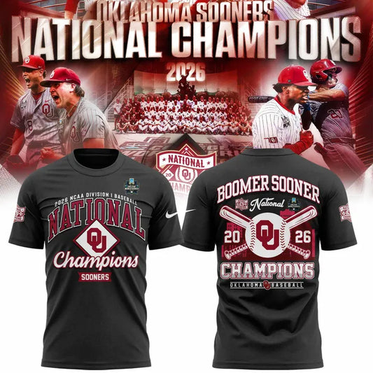 Men's Champion Gray Oklahoma Sooners 2026 NCAA Baseball Men's College World Series Champions Locker Room T-Shirt