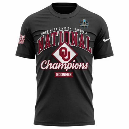 Men's Champion Gray Oklahoma Sooners 2026 NCAA Baseball Men's College World Series Champions Locker Room T-Shirt