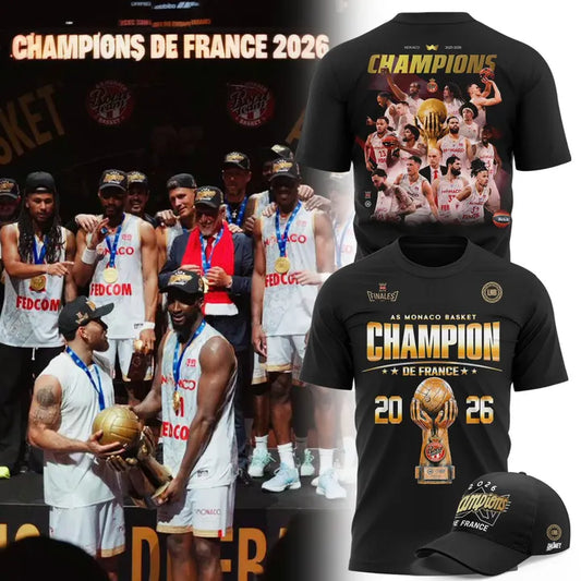 AS Monaco Basket 2026 French League Champions T-shirt(v1)