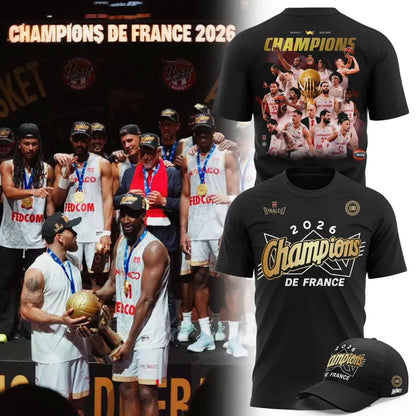 AS Monaco Basket 2026 French League Champions T-shirt(v3)