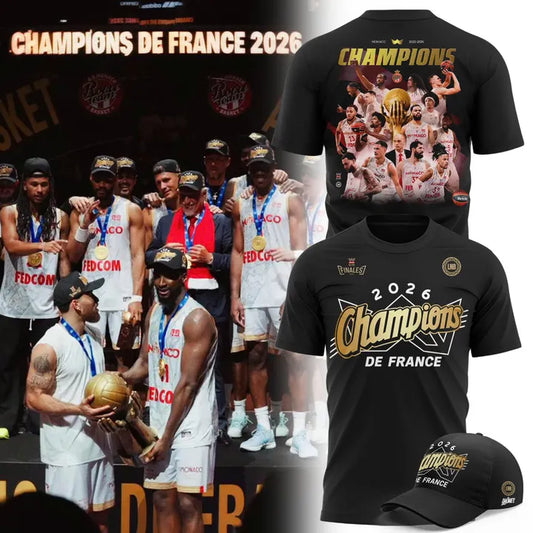 AS Monaco Basket 2026 French League Champions T-shirt(v3)