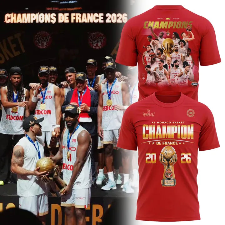 AS Monaco Basket 2026 French League Champions T-shirt(v5)