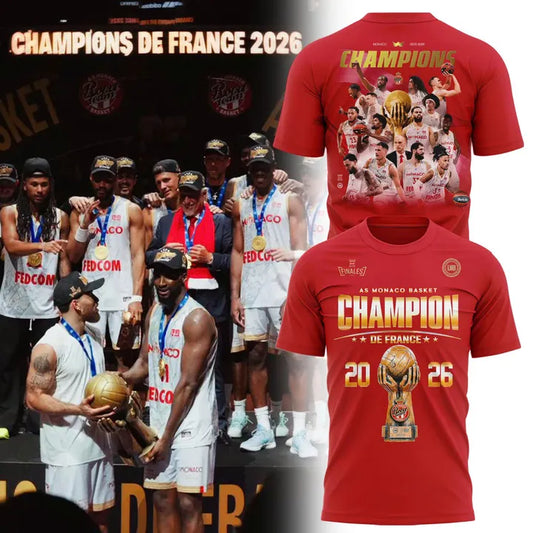 AS Monaco Basket 2026 French League Champions T-shirt(v5)