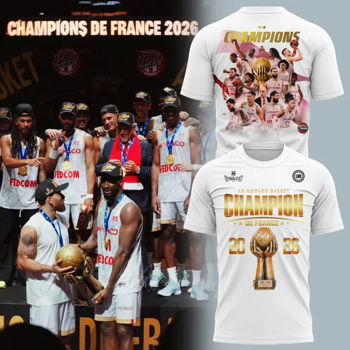 AS Monaco Basket 2026 French League Champions T-shirt(v10)