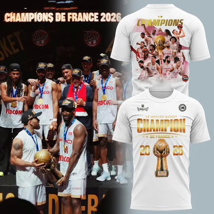 AS Monaco Basket 2026 French League Champions T-shirt(v10)