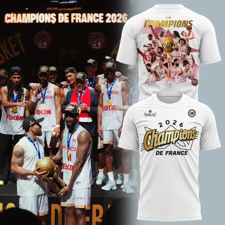 AS Monaco Basket 2026 French League Champions T-shirt(v11)