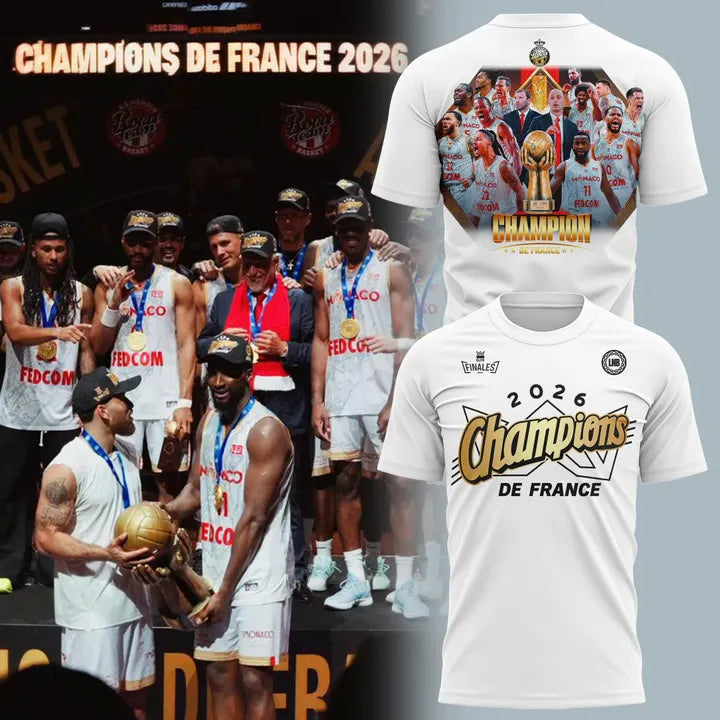 AS Monaco Basket 2026 French League Champions T-shirt(v12)