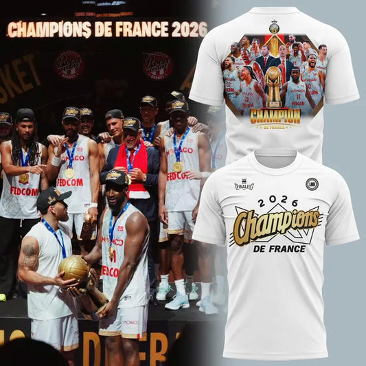 AS Monaco Basket 2026 French League Champions T-shirt(v12)