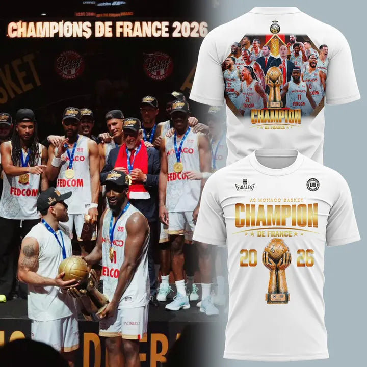 AS Monaco Basket 2026 French League Champions T-shirt(v14)