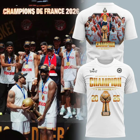 AS Monaco Basket 2026 French League Champions T-shirt(v14)