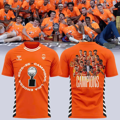 Valencia Basket 2026 Liga Endesa Champions T-Shirt - Orange Basketball Tee(v1)
