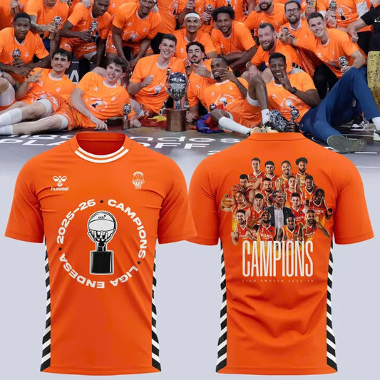 Valencia Basket 2026 Liga Endesa Champions T-Shirt - Orange Basketball Tee(v1)