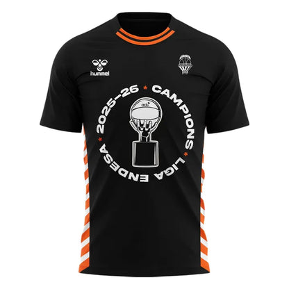 Valencia Basket 2026 Liga Endesa Champions T-Shirt - Black Basketball Tee(v1)