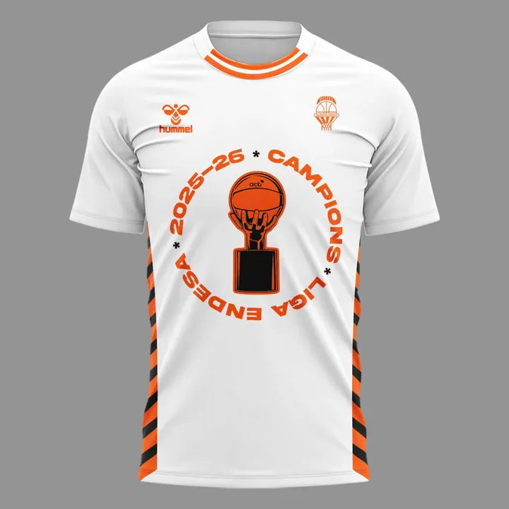 Valencia Basket 2026 Liga Endesa Champions T-Shirt - White Basketball Tee(v1)
