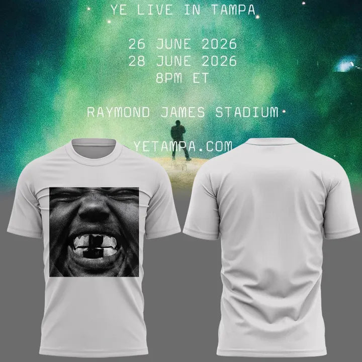 Bully White Tshirt -2026 Ye Live Concert Tour Raymondames Stadium