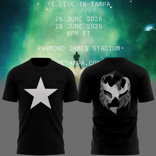 Mask Black Tshirt -2026 Ye Live Concert Tour Raymondames Stadium
