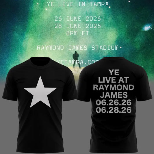 Tampa Black Tshirt -2026 Ye Live Concert Tour Raymondames Stadium