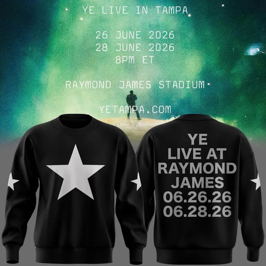 Tampa Black SWEATSHIRT -2026 Ye Live Concert Tour Raymondames Stadium