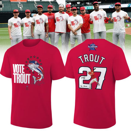Los Angeles Angels Vote Mike Trout All-Star Game Red Tee