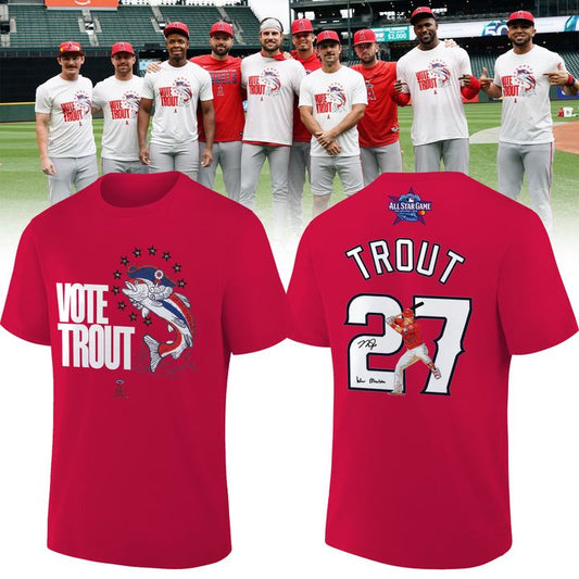 Los Angeles Angels Vote Mike Trout All-Star Game Red Tee