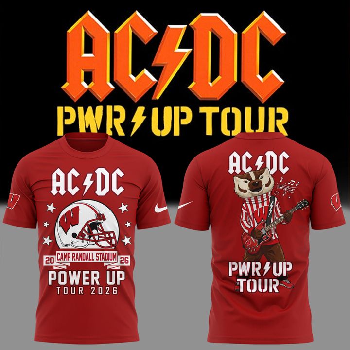 AC/DC x Wisconsin Badgers Football - Power Up Tour 2026 T-Shirt