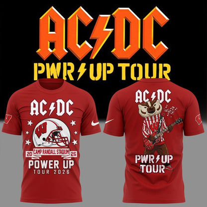 AC/DC x Wisconsin Badgers Football - Power Up Tour 2026 T-Shirt