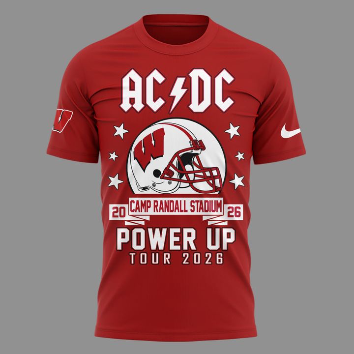 AC/DC x Wisconsin Badgers Football - Power Up Tour 2026 T-Shirt