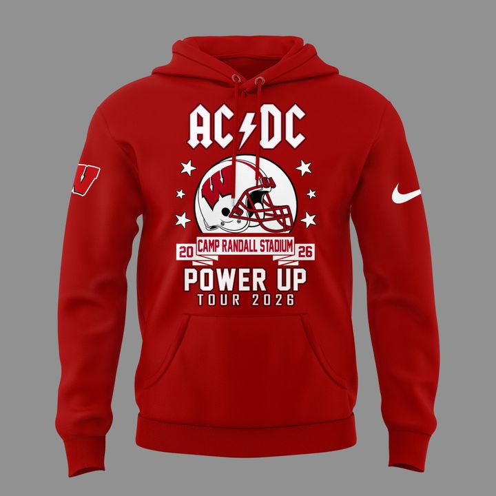 Hoodie AC/DC x Wisconsin Badgers Football - Power Up Tour 2026 Hoodie