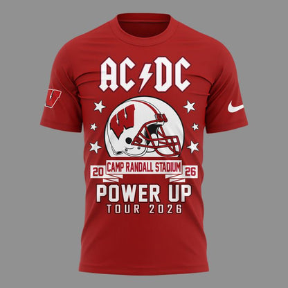 Exclusive AC/DC x Wisconsin Badgers Football - Power Up Tour 2026 T-Shirt