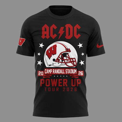 Limited Edition AC/DC x Wisconsin Badgers Football - Power Up Tour 2026 T-Shirt