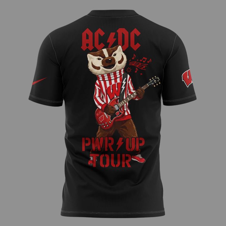 Limited Edition AC/DC x Wisconsin Badgers Football - Power Up Tour 2026 T-Shirt