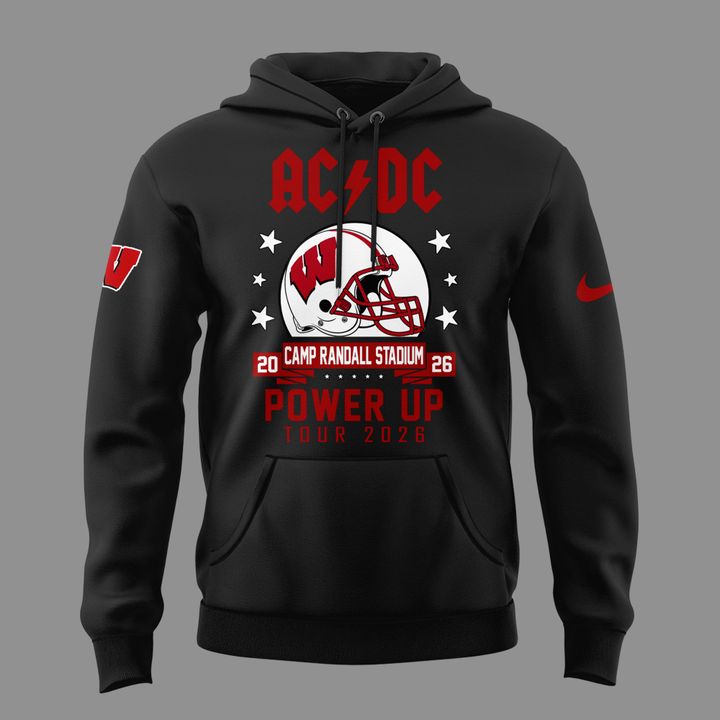 Special Hoodie AC/DC x Wisconsin Badgers Football - Power Up Tour 2026 Hoodie