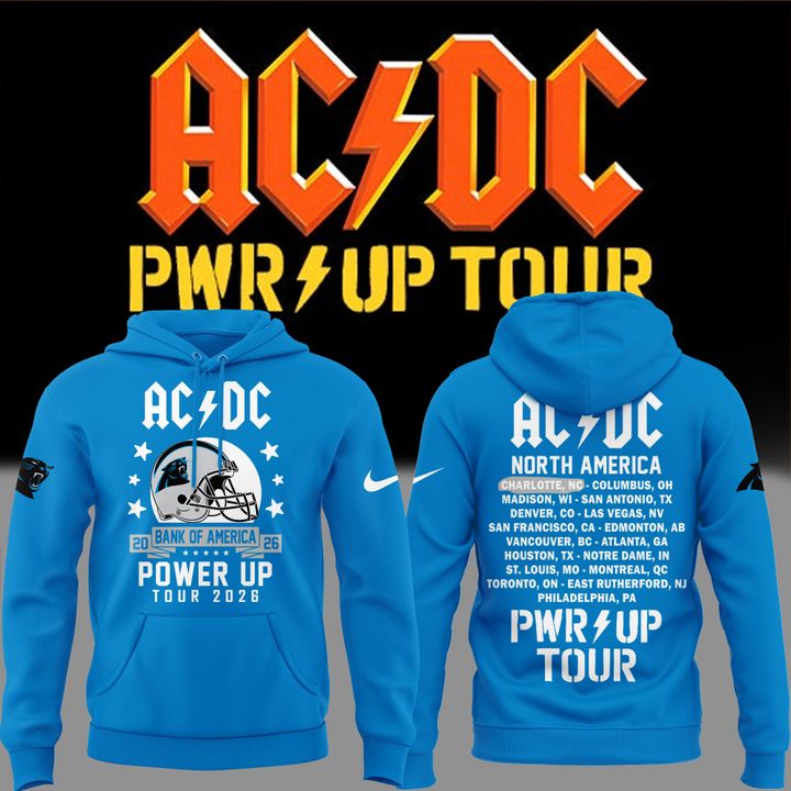 Exclusive Hoodie Power Up Tour 2026 AC/DC x Carolina Panthers Hoodie