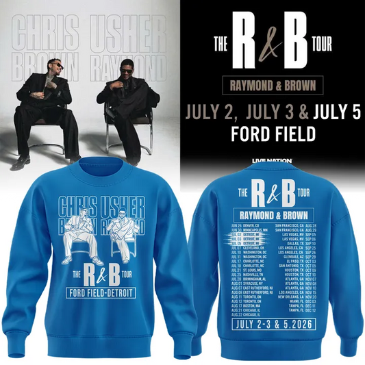 New Sweatshirt White Chris Brown & Usher Raymond x Detroit Lions "The R&B Tour"