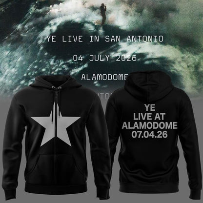 San Antonio Black ZIP HOODIE -2026 Ye Live Concert Tour Alamodome Stadium